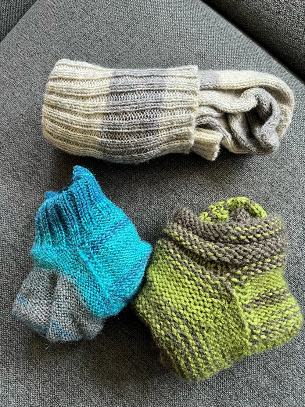 NEW 3 pairs hand-knit socks real wool warm soft NWOT unisex fits most